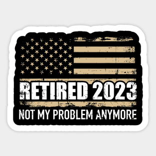 Retired 2023 us american flag Sticker